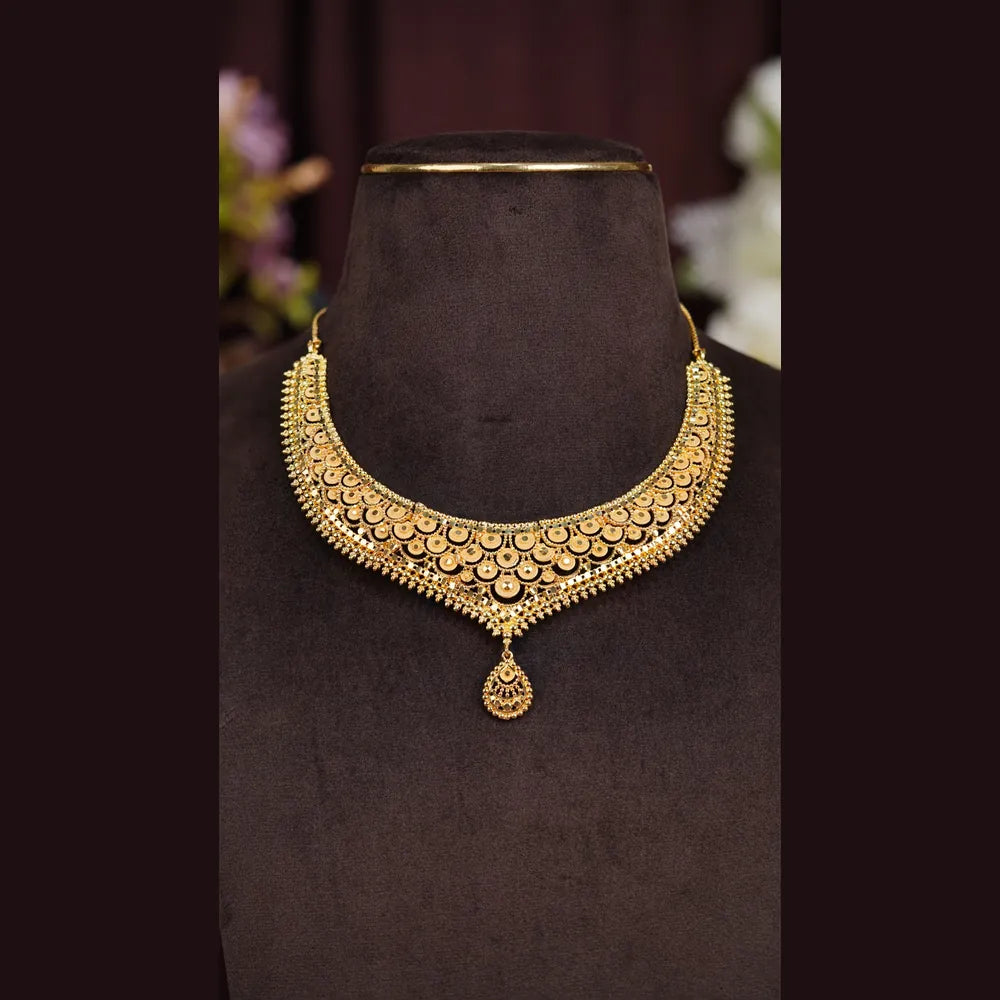 Royal Radiance One Gram Gold Short Necklace Set