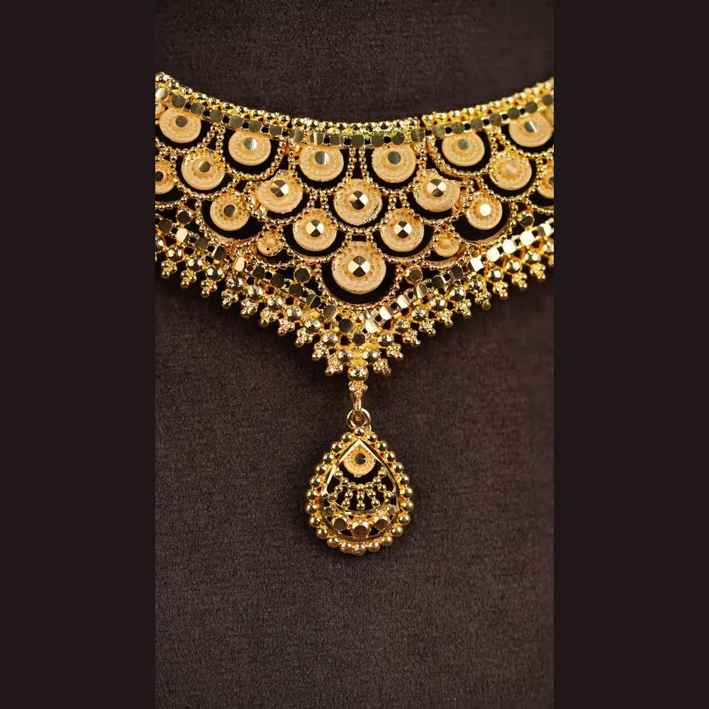 Product image of Royal Radiance One Gram Gold Short Necklace Set – image 14