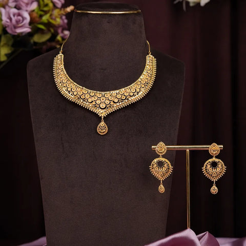Royal Radiance One Gram Gold Short Necklace Set