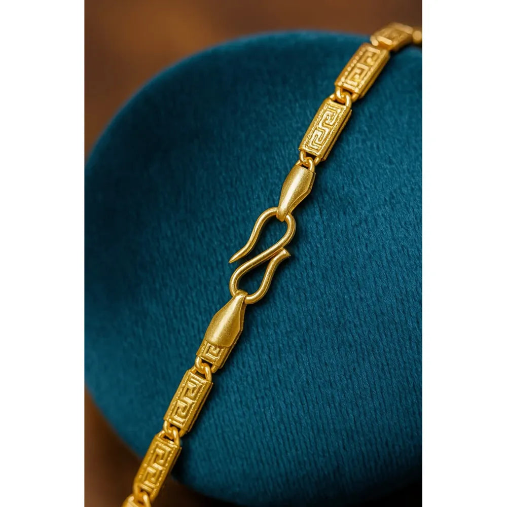 Royal Greek Link One Gram Gold Plated Men’s Chain – 20 Inch | 12–17g | 5mm