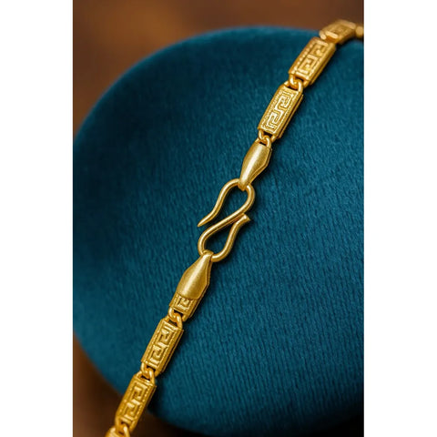Royal Greek Link One Gram Gold Plated Men’s Chain – 20 Inch | 12–17g | 5mm