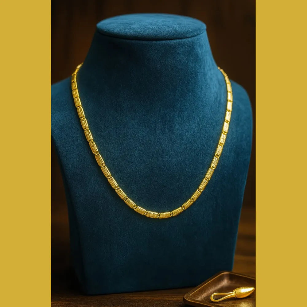 Product image of Royal Greek Link One Gram Gold Plated Men’s Chain – 20 Inch | 12–17g | 5mm – image 1