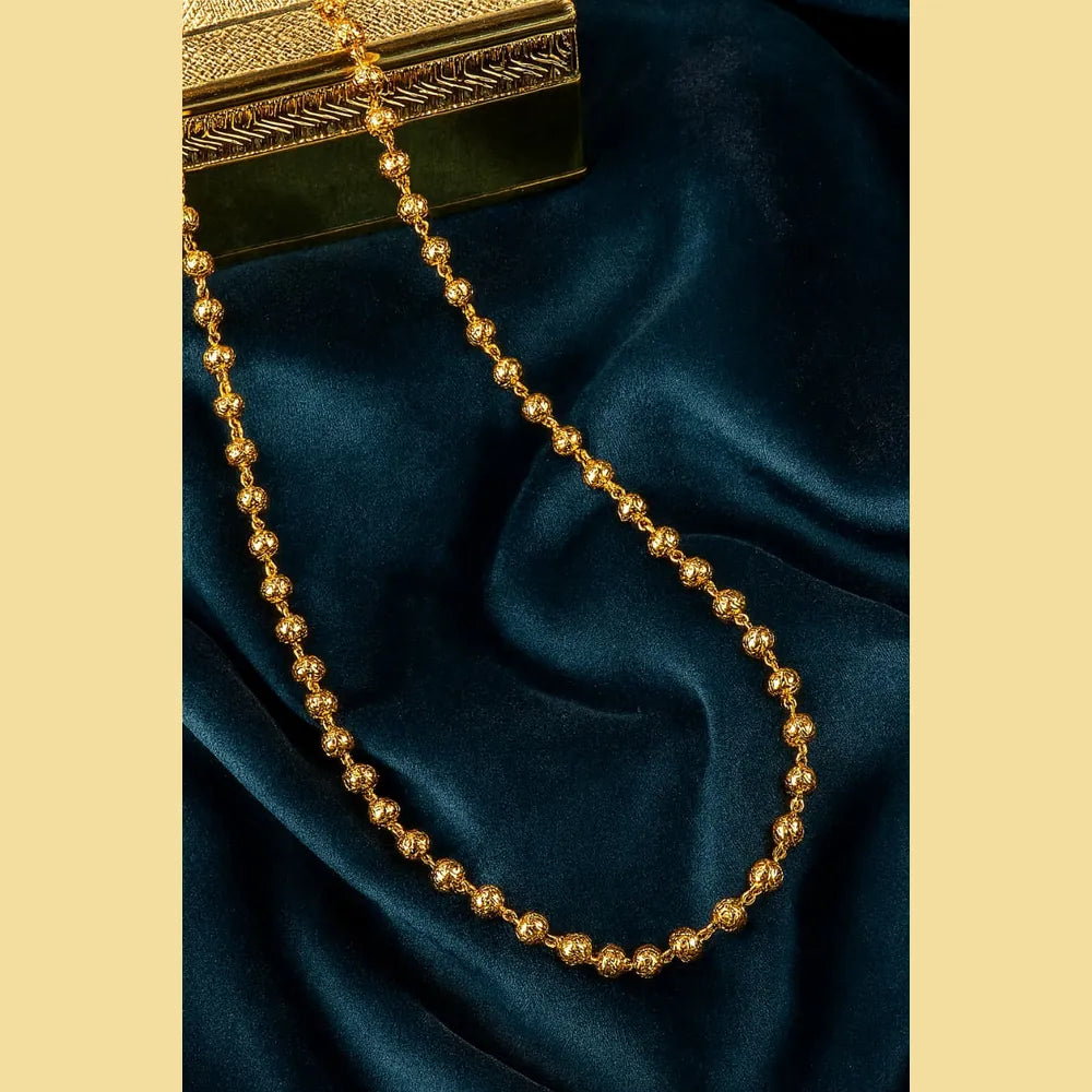 Onegram Gold Plated Matarmala Dana Chain – 22-26" Traditional Real Gold Look