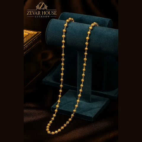 Onegram Gold Plated Matarmala Dana Chain – 22-26" Traditional Real Gold Look