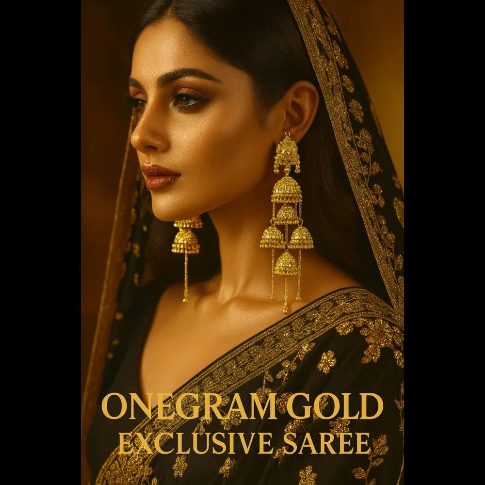 Exclusive Screwback Multi-Layer Jhumka Earrings – One Gram Gold Plated Handmade