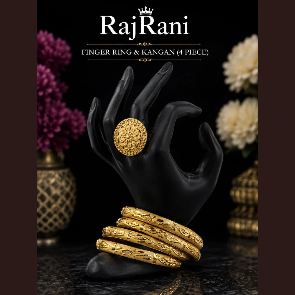 RajRani Traditional Gold Look Jewellery Combo Set | Necklace, Earrings, Bangles & More