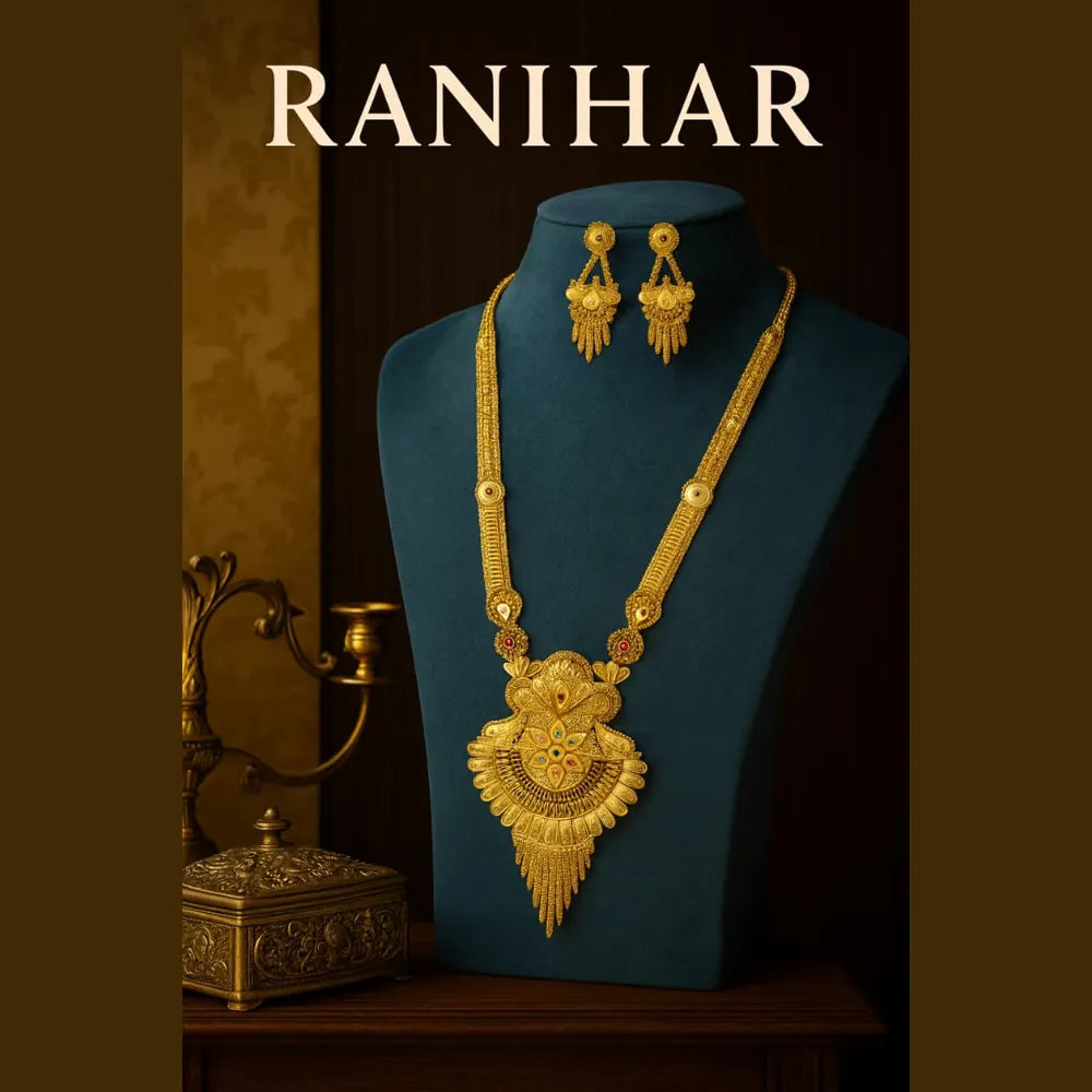 Long Necklace Set - Gold Look Bridal & Party Wear | Traditional Indian Wedding Jewelry Online