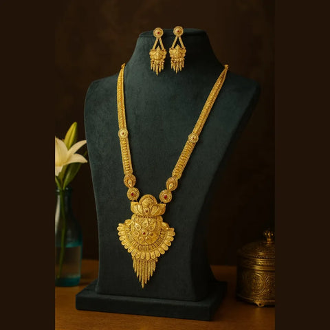Long Necklace Set - Gold Look Bridal & Party Wear | Traditional Indian Wedding Jewelry Online
