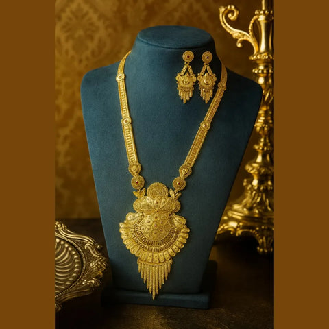 Long Necklace Set - Gold Look Bridal & Party Wear | Traditional Indian Wedding Jewelry Online