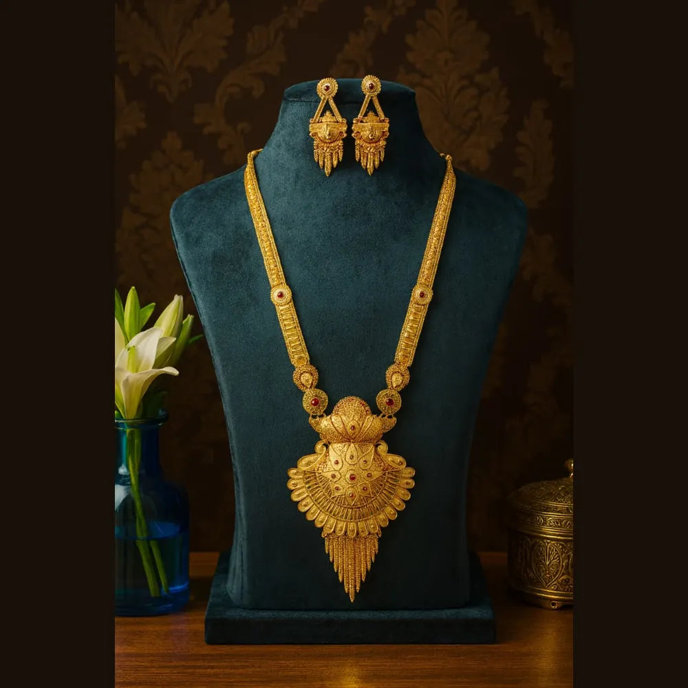 Long Necklace Set - Gold Look Bridal & Party Wear | Traditional Indian Wedding Jewelry Online