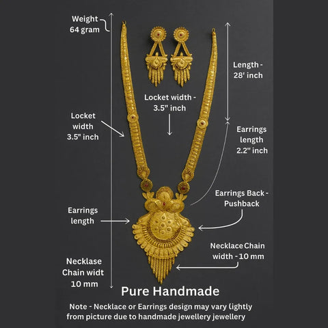 Long Necklace Set - Gold Look Bridal & Party Wear | Traditional Indian Wedding Jewelry Online