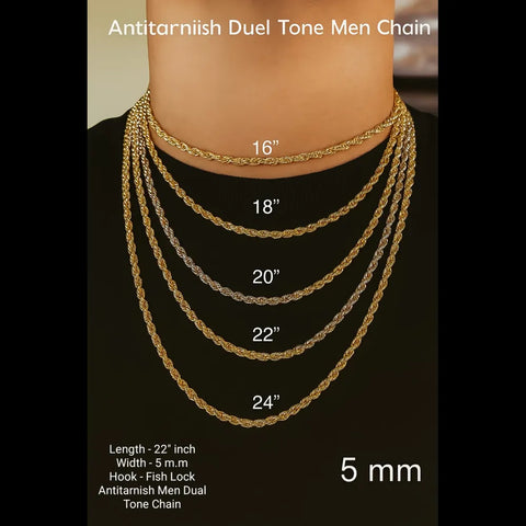 Men's Daily Wear Anti-Tarnish Rope Chain