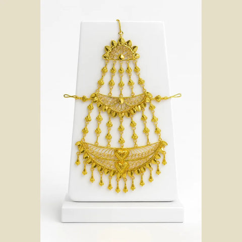 Heavy Gold Look Traditional Chapka | Bridal Hair Ornament