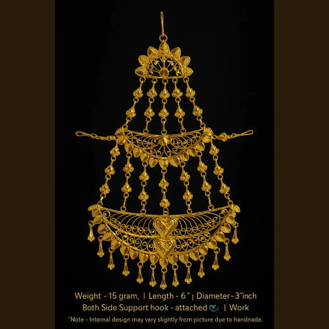 Heavy Gold Look Traditional Chapka | Bridal Hair Ornament