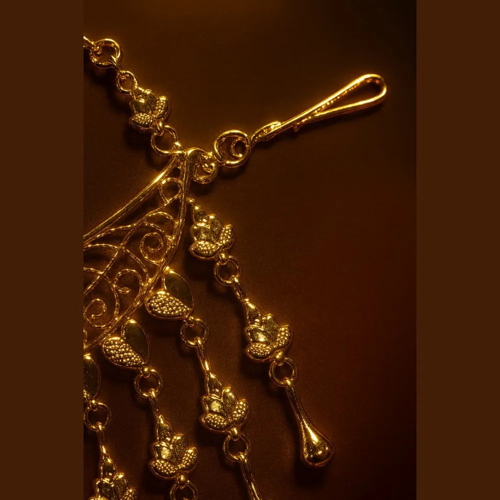 Heavy Gold Look Traditional Chapka | Bridal Hair Ornament