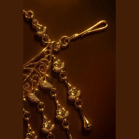 Heavy Gold Look Traditional Chapka | Bridal Hair Ornament