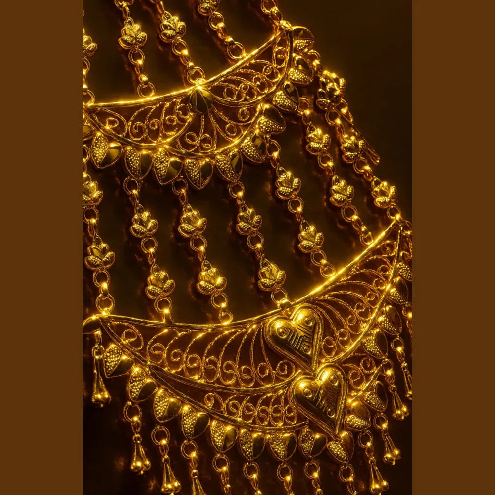 Heavy Gold Look Traditional Chapka | Bridal Hair Ornament