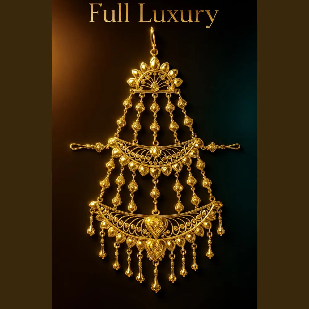 Heavy Gold Look Traditional Chapka | Bridal Hair Ornament