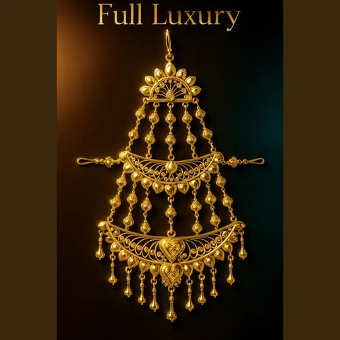 Heavy Gold Look Traditional Chapka | Bridal Hair Ornament