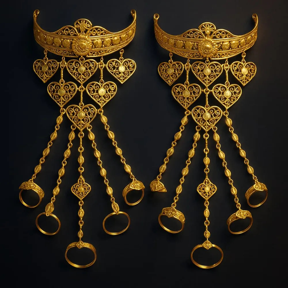 Product image of Royal Bridal Golden  – Traditional Haathphool Hand Harness Jewellery – image 1