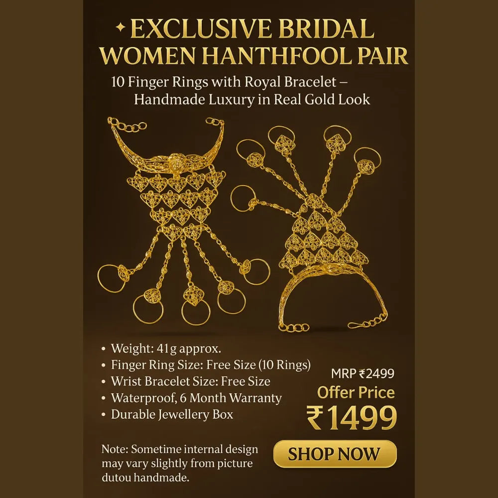 Royal Bridal Golden  – Traditional Haathphool Hand Harness Jewellery