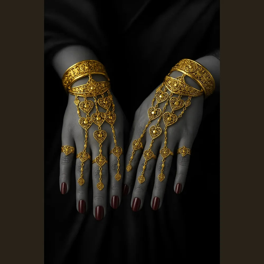 Royal Bridal Golden  – Traditional Haathphool Hand Harness Jewellery