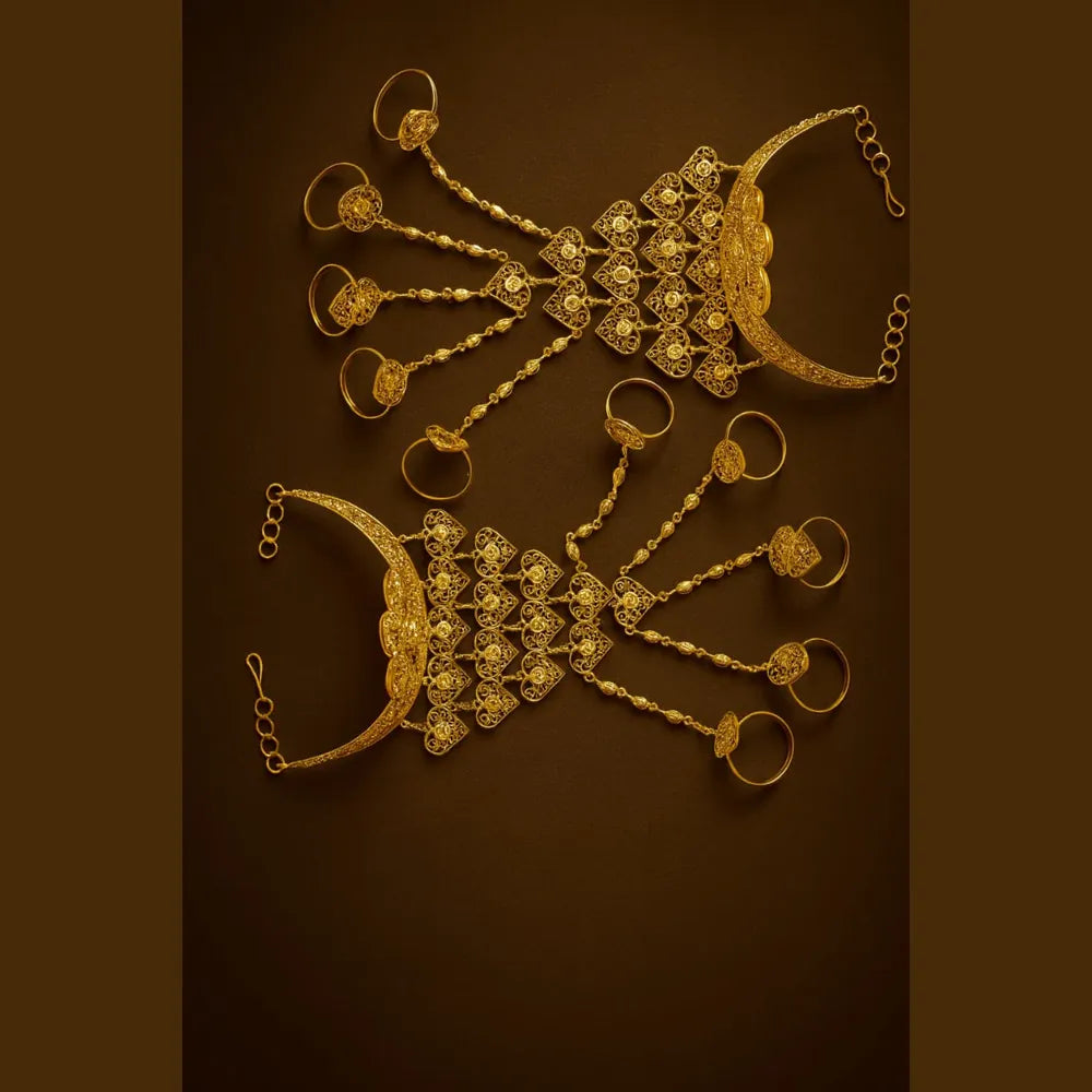 Royal Bridal Golden  – Traditional Haathphool Hand Harness Jewellery