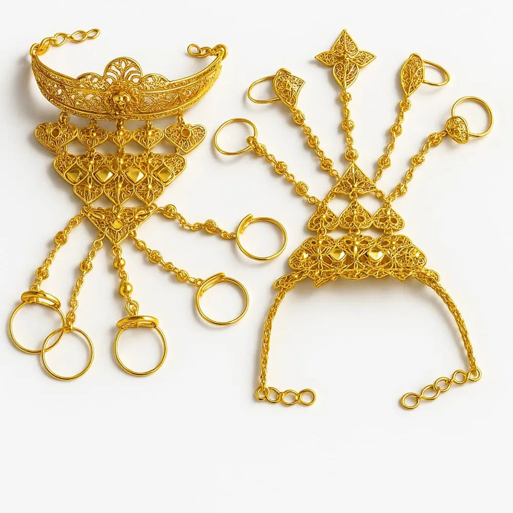 Royal Bridal Golden  – Traditional Haathphool Hand Harness Jewellery