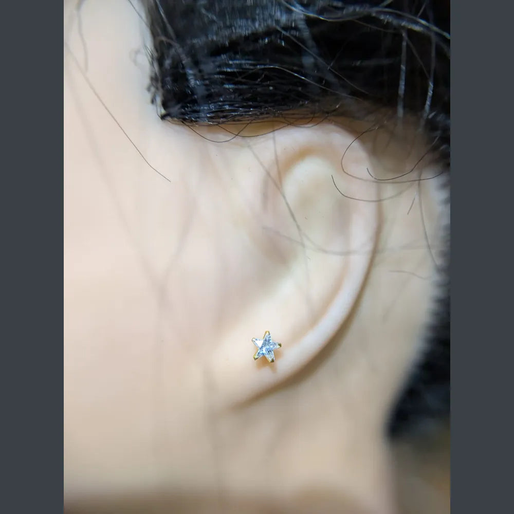 Product image of Starry Glow Nosepin Cum Earrings One Gram Gold Finish – image 7