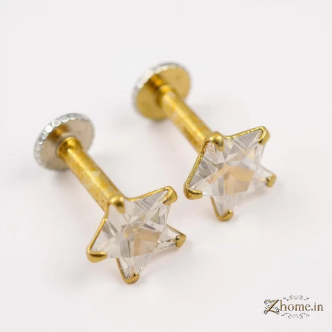 Starry Glow Nosepin cum Earrings – One Gram Gold Finish