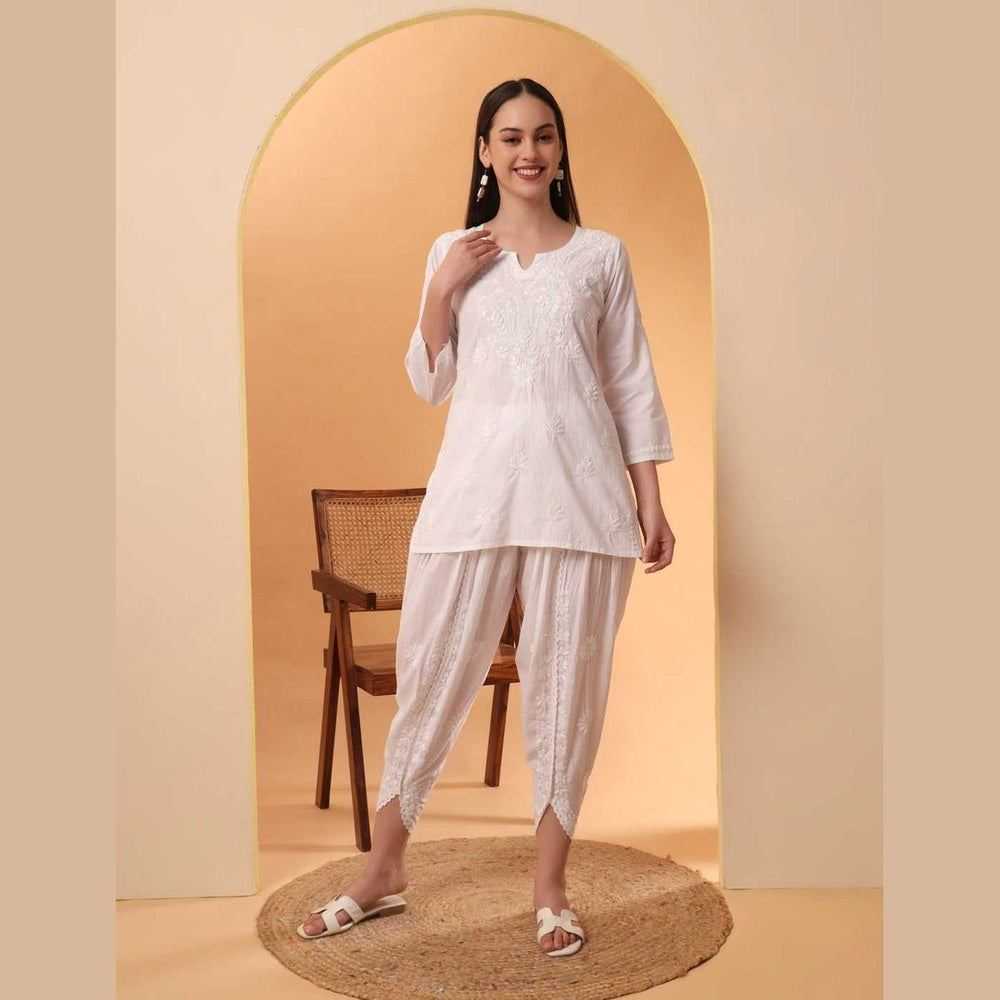 Timeless White Chikan Kurti Set – Anti Tarnish