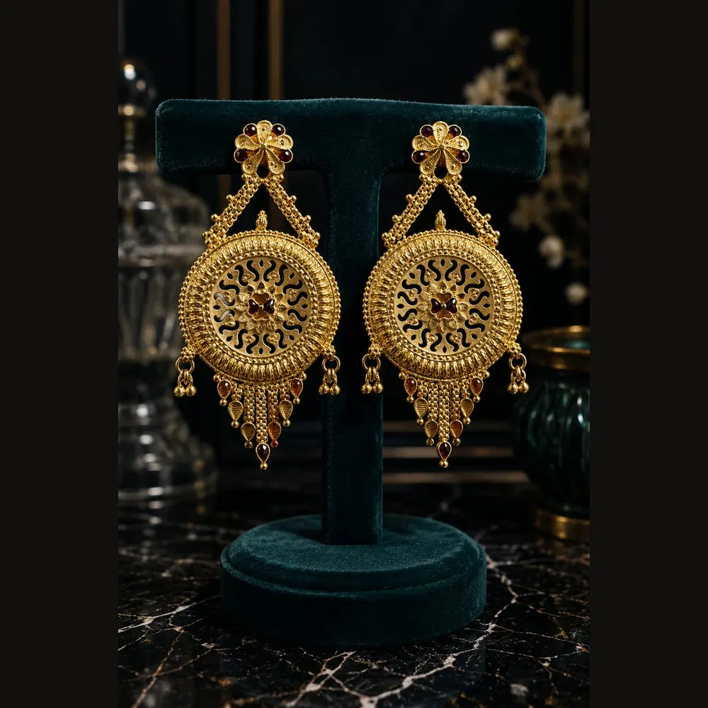 ZHOME ZEVAR Traditional Gram Gold Necklace Set – Handcrafted Indian Bridal Jewellery