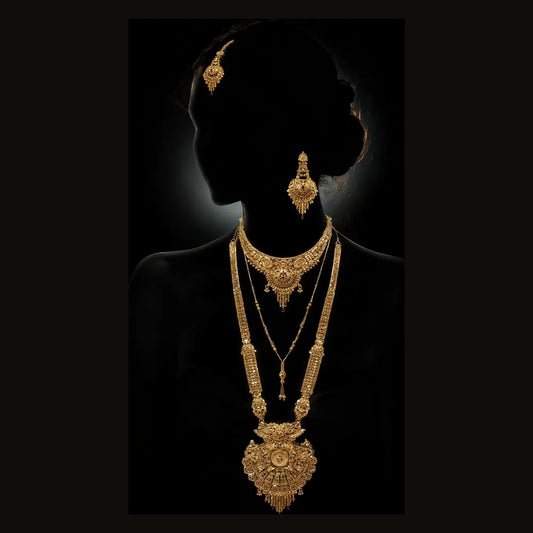 ZHome Zevar Gram Gold Full Dulhan Jewellery Set Looks Like Real Gold