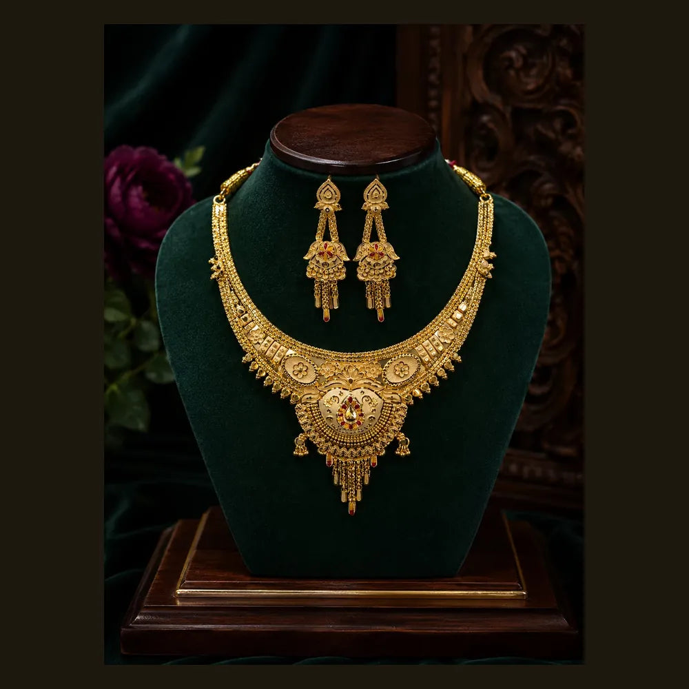 ZHome Zevar Gram Gold Full Dulhan Jewellery Set Looks Like Real Gold