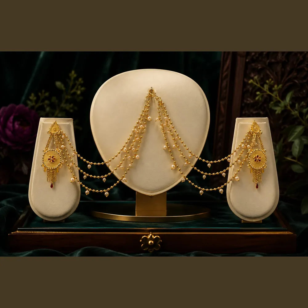 ZHome Zevar Gram Gold Full Dulhan Jewellery Set Looks Like Real Gold