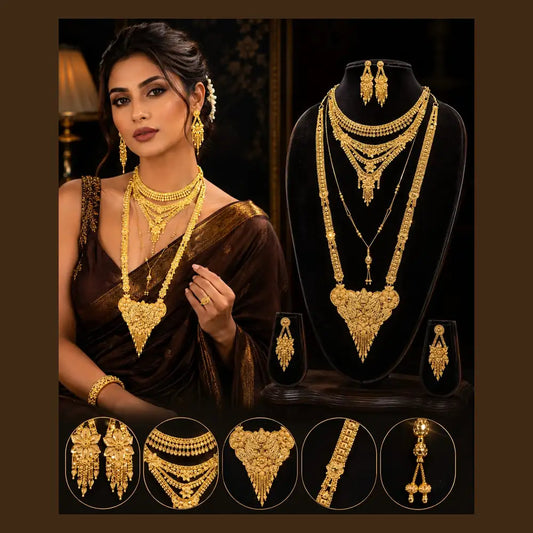 ZHome Gram Gold Full Dulhan Bridal Jewellery Set – Premium Real Gold Look Wedding Collection
