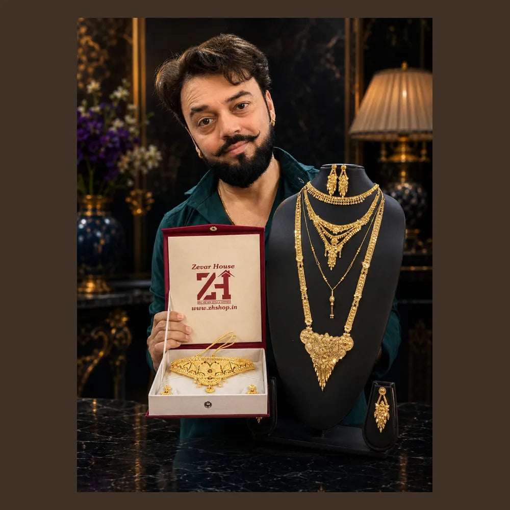 ZHome Gram Gold Full Dulhan Bridal Jewellery Set – Premium Real Gold Look Wedding Collection