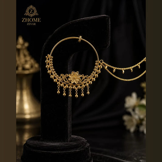 Royal Bridal One Gram Gold Necklace Set with Choker, Long Haar, Earrings, Nath & Maang Tikka