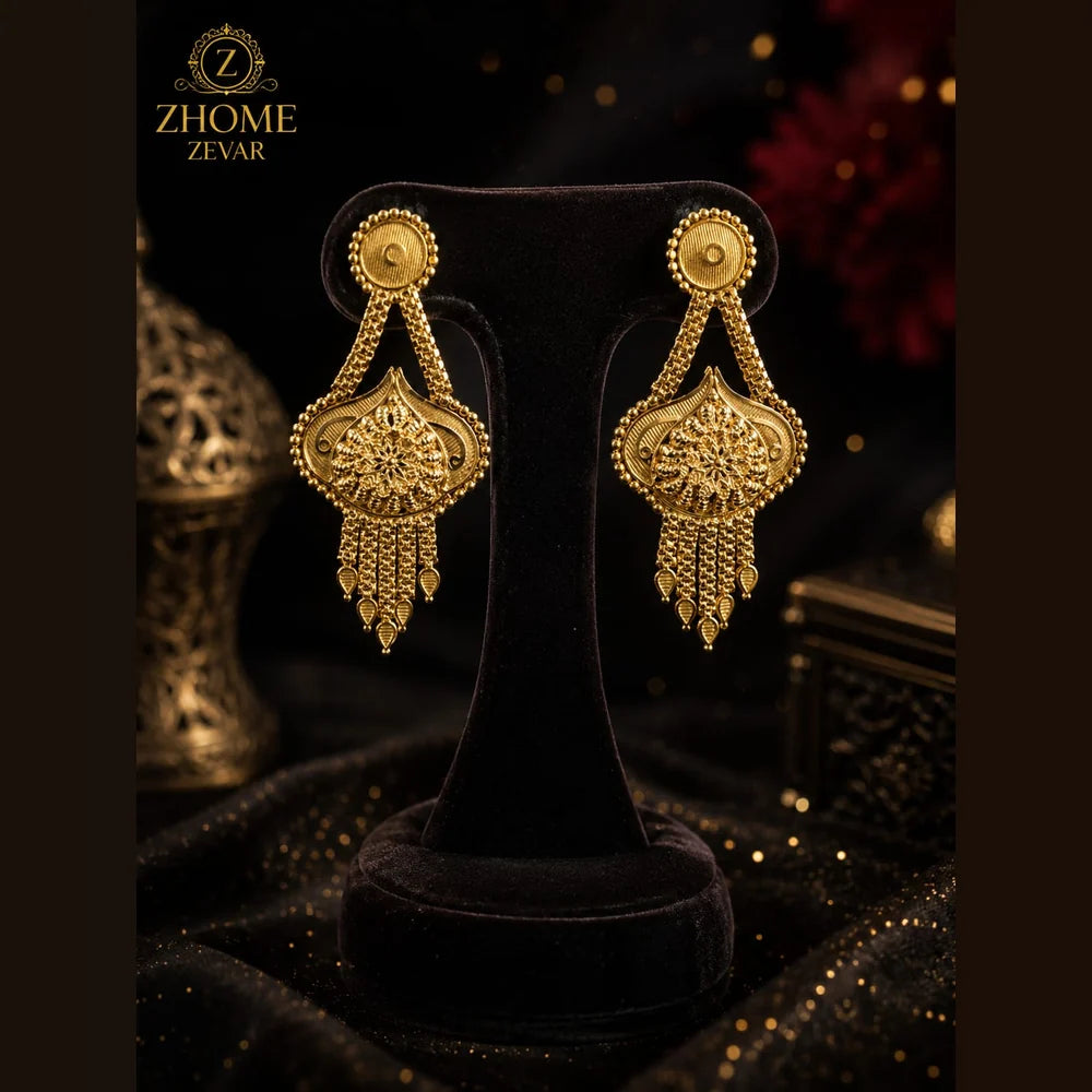 Royal Bridal One Gram Gold Necklace Set with Choker, Long Haar, Earrings, Nath & Maang Tikka