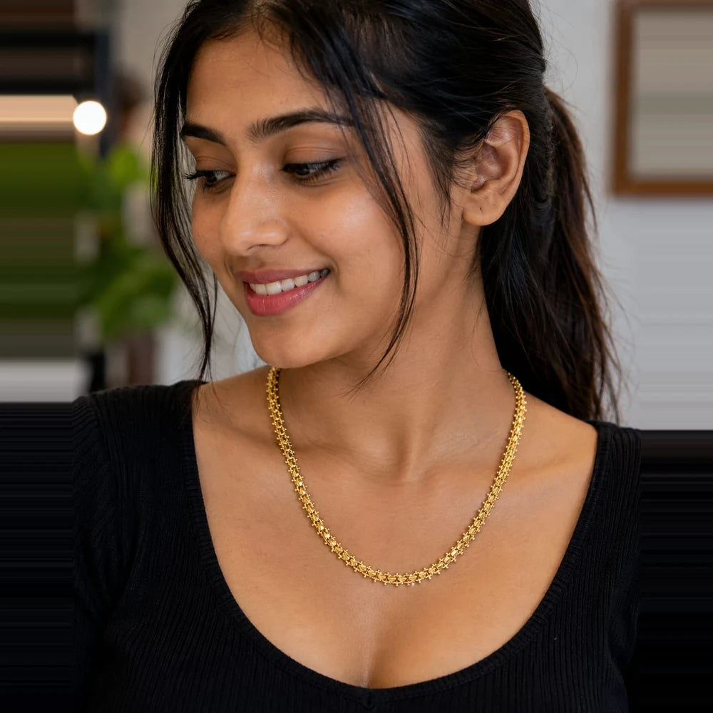 One Gram Gold Exclusive Design 22-inch Chain – Elegant Daily Wear Jewelry