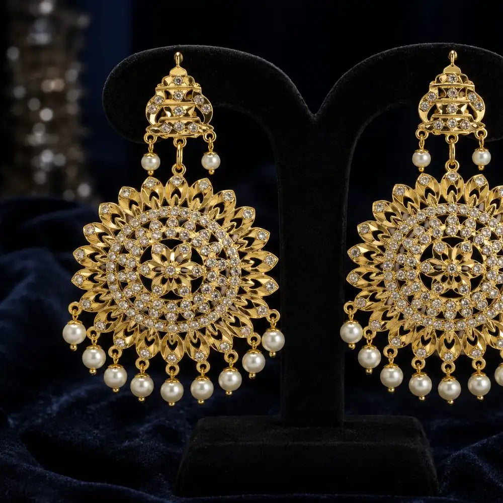 Handmade Bridal Pearl Kundan Necklace Set with Matching Earrings, Matha Patti & Traditional Jewellery Set