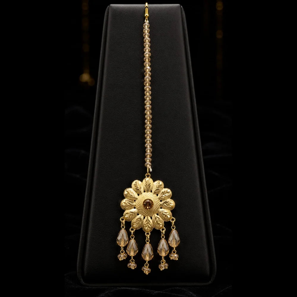 ZHome Royal Handmade Bridal Necklace Set with Choker, Long Haar & Matching Jewellery