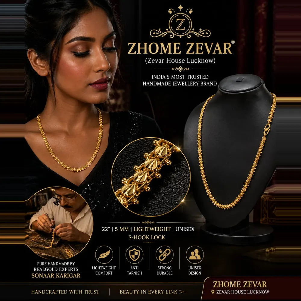 One Gram Gold Exclusive Design 22-inch Chain – Elegant Daily Wear Jewelry