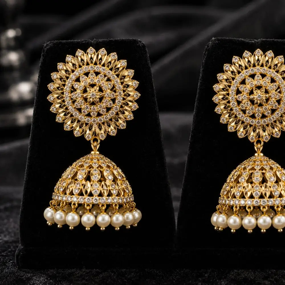 Handmade Bridal Pearl Kundan Necklace Set with Matching Earrings, Matha Patti & Traditional Jewellery Set