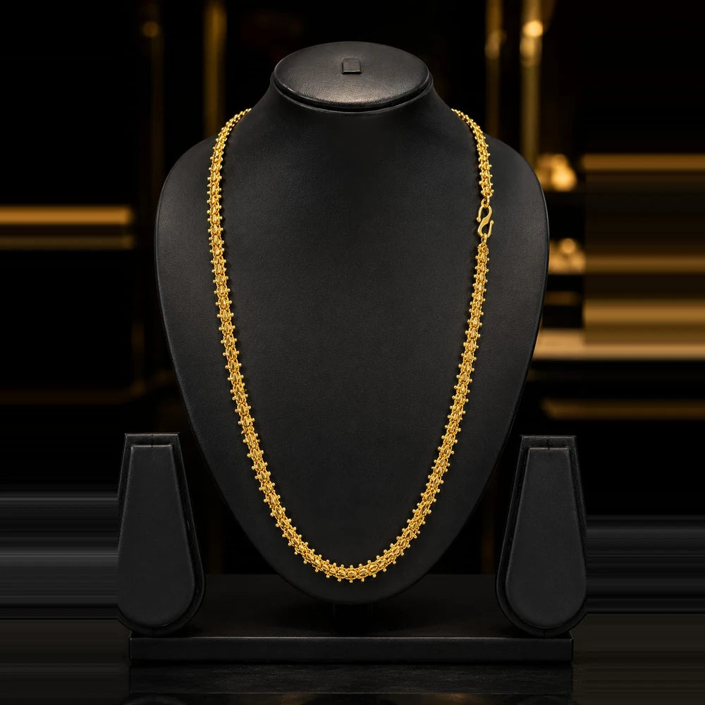 One Gram Gold Exclusive Design 22-inch Chain – Elegant Daily Wear Jewelry