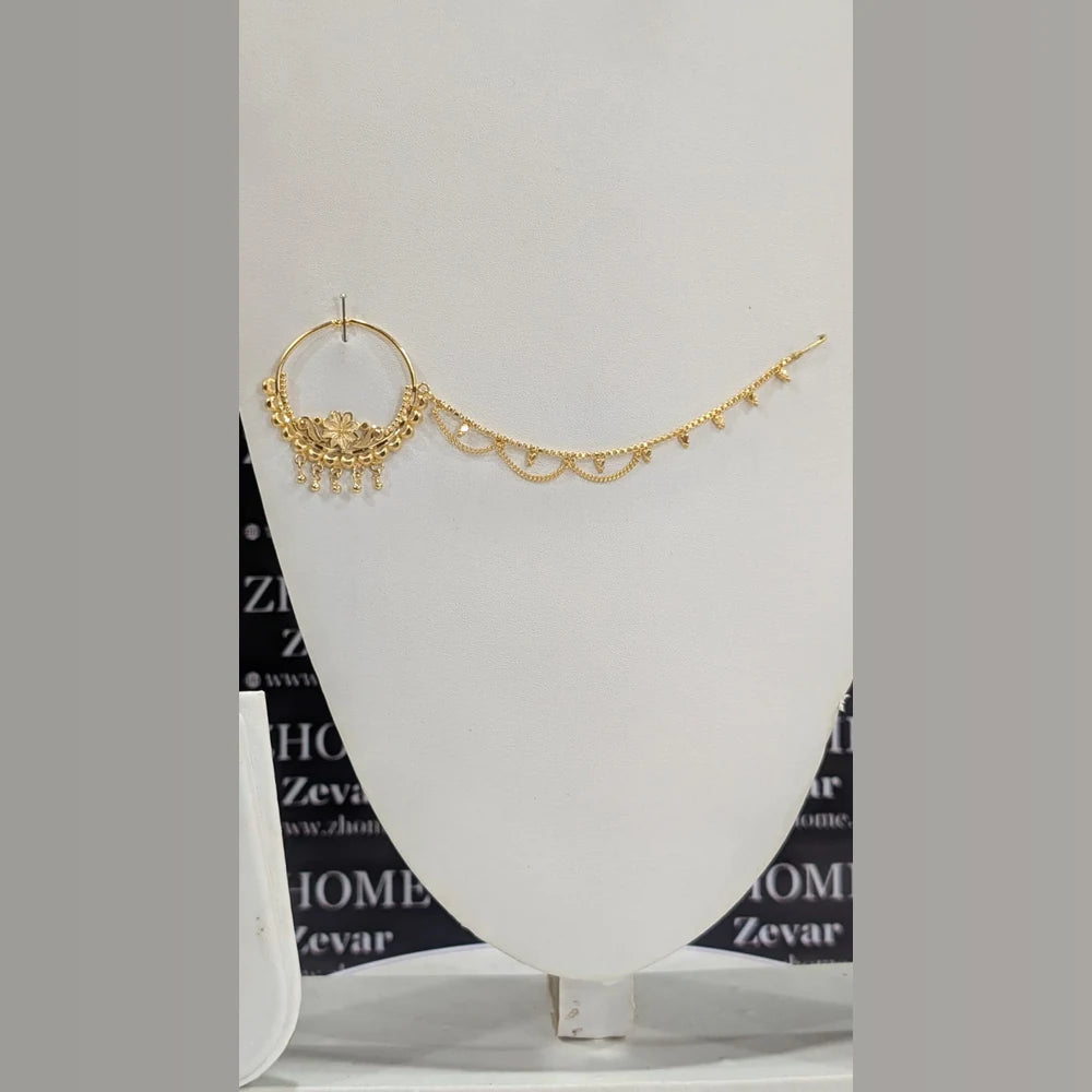 Royal Bridal One Gram Gold Necklace Set with Choker, Long Haar, Earrings, Nath & Maang Tikka