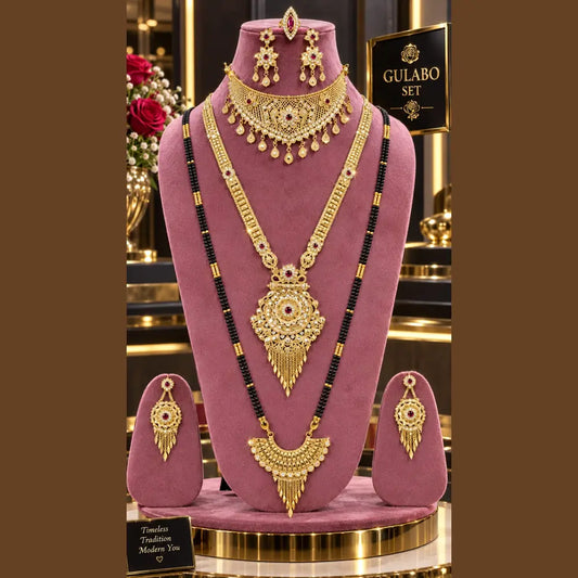 Gulabo Royal Bridal Jewellery Set – Gold Look Handmade Necklace Set