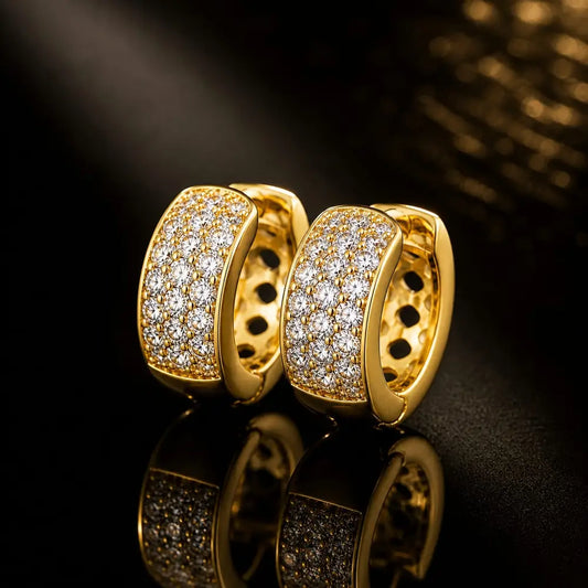 ZHome Gold-Plated Anti-Tarnish Stud Earrings for Men & Women | Lightweight Unisex Daily Wear