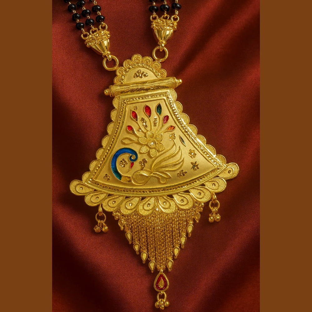 ZHOME Tripal Layar Mangalsutra pendant macro – colourful detailing close-up
