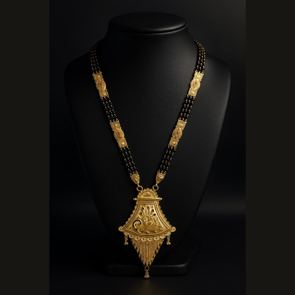 ZHOME Tripal Layar Mangalsutra pendant macro – colourful detailing close-up